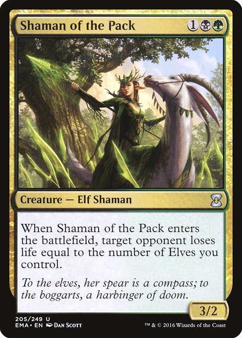 【Foil】【EN】群れのシャーマン/Shaman of the Pack [EMA] 金U No.205