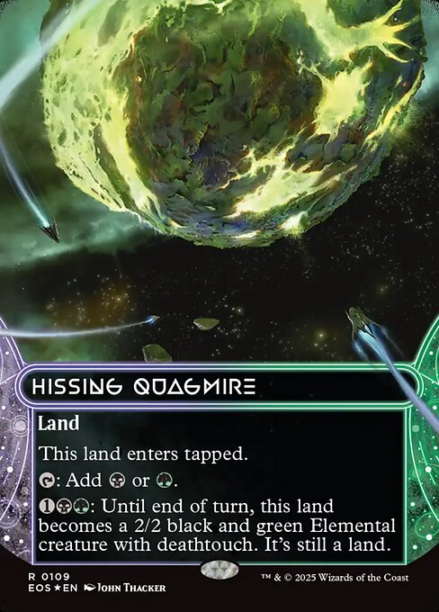 【ボーダレス】【ギャラクシーFoil】【EN】風切る泥沼/Hissing Quagmire [EOS] 土地R No.109