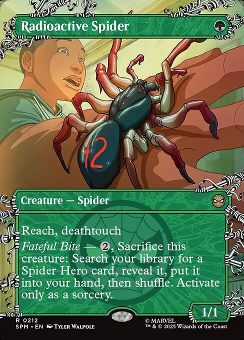 【ボーダーレス】【Foil】【EN】放射線を浴びた蜘蛛/Radioactive Spider [SPM] 緑R No.212
