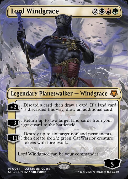 【ボーダレス】【Foil】【EN】ウィンドグレイス卿/Lord Windgrace [SPG] 金M No.14