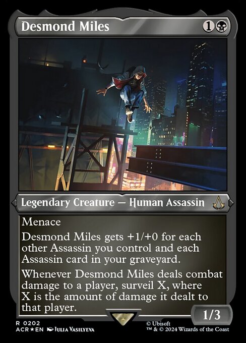 【エッチングFoil】【EN】デズモンド・マイルズ/Desmond Miles [ACR] 黒R No.202