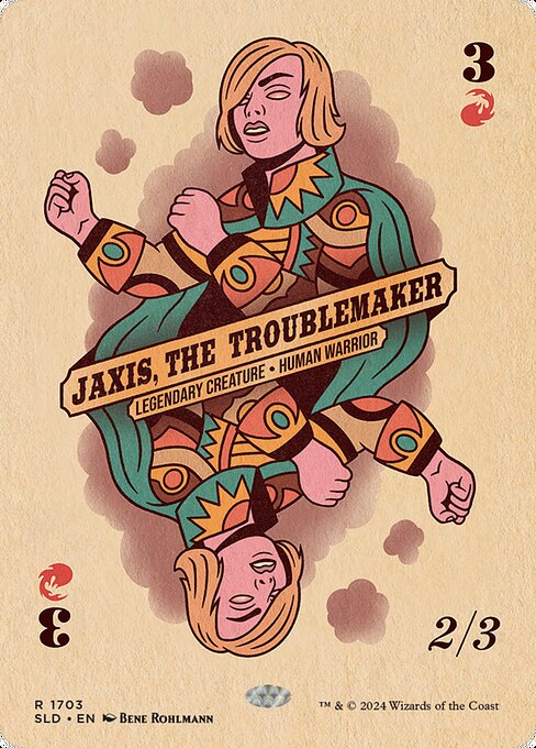 【ボーダレス】【Foil】【EN】トラブルメーカー、ジャクシス/Jaxis, the Troublemaker [SLD] 赤R No.1703