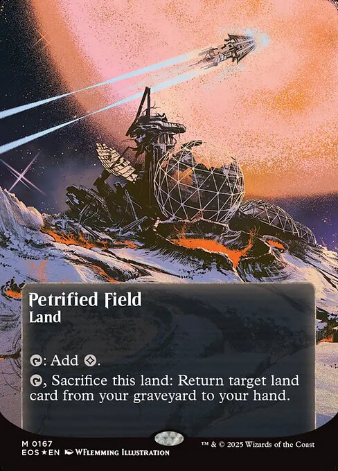 【ボーダレス】【ギャラクシーFoil】【EN】石化した原野/Petrified Field [EOS] 土地M No.167
