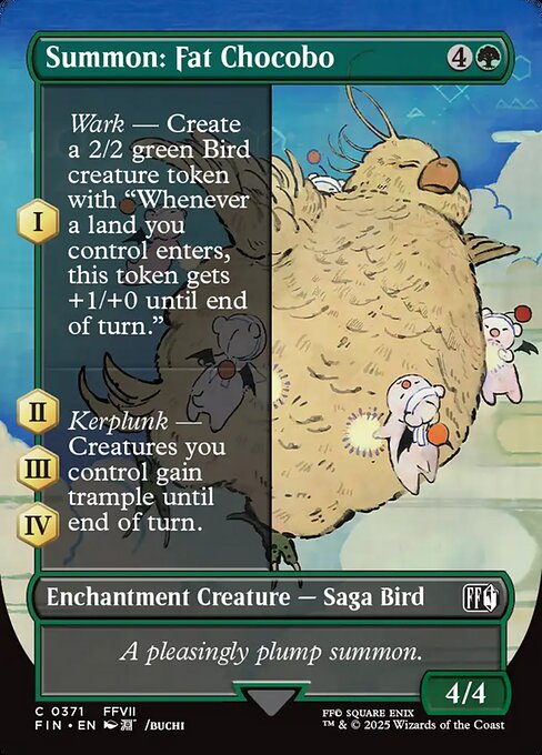 【ボーダーレス】【EN】召喚：デブチョコボ /Summon: Fat Chocobo [FIN] 緑C No.371