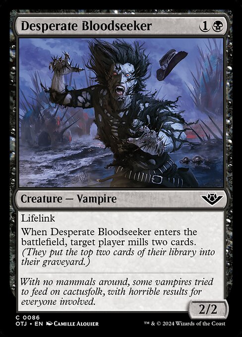 【Foil】【EN】自暴自棄の求血者/Desperate Bloodseeker [OTJ] 黒C No.86