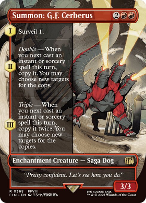 【ボーダレス】【Foil】【EN】召喚：G.F.ケルべロス/Summon: G.F. Cerberus [FIN] 赤R No.368