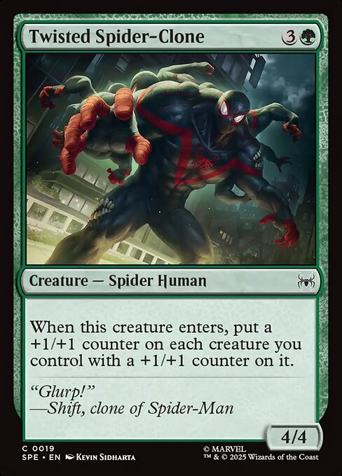 【Foil】【EN】いびつなスパイダークローン/Twisted Spider-Clone [SPE] 緑C No.19