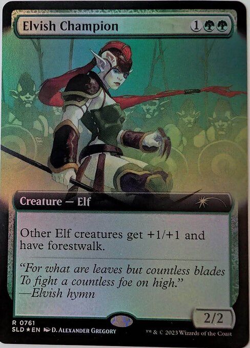 【拡張アート】【Foil】【EN】エルフのチャンピオン/Elvish Champion [SLD] 緑R No.761
