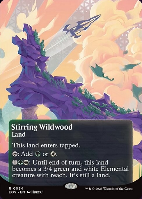 【ボーダレス】【Foil】【EN】活発な野生林/Stirring Wildwood [EOS] 土地R No.84
