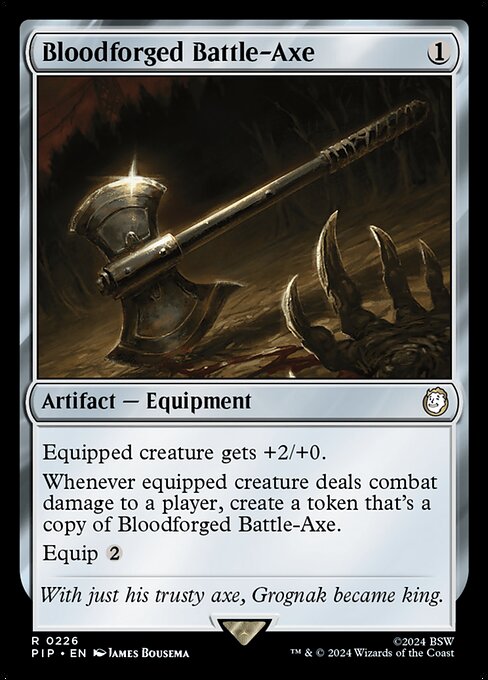 【Foil】【EN】血鍛冶の戦斧/Bloodforged Battle-Axe [PIP] 茶R No.226