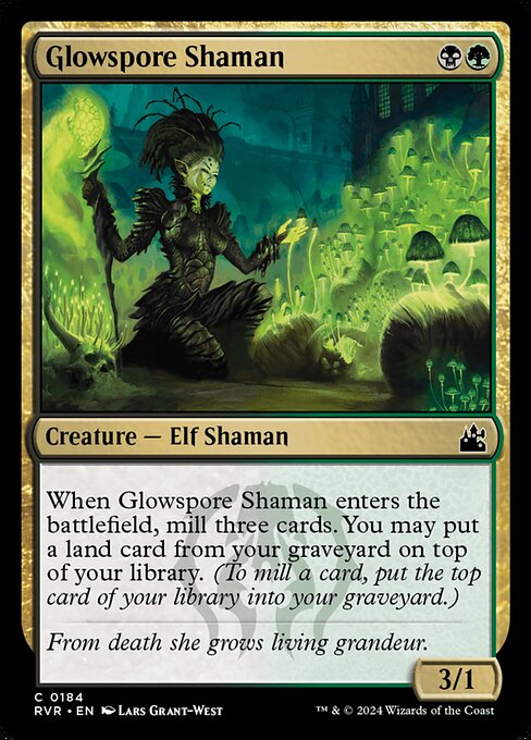 【Foil】【EN】光胞子のシャーマン/Glowspore Shaman [RVR] 金C No.184