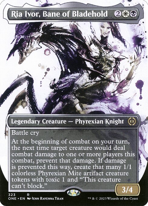 【ショーケース】【ボーダレス】【Foil】【EN】刃砦の災厄、リーア・イヴォール/Ria Ivor, Bane of Bladehold [ONE] 金R No.323