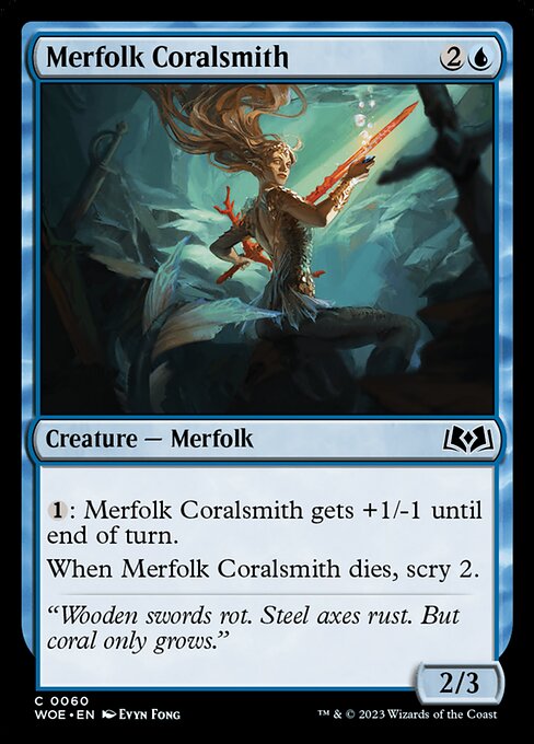 【Foil】【EN】マーフォークの珊瑚鍛冶/Merfolk Coralsmith [WOE] 青C No.60