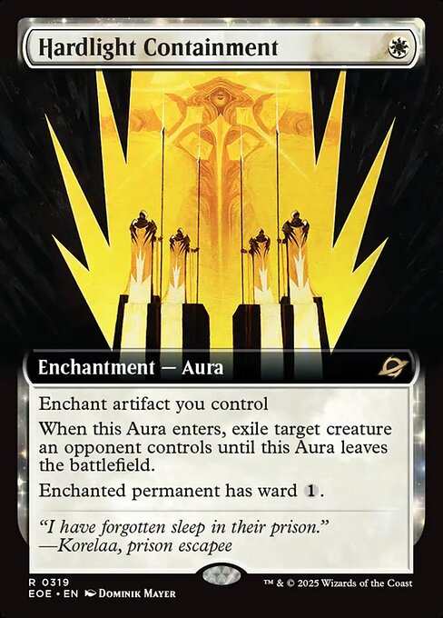 【拡張アート】【Foil】【EN】堅光牢への封じ込め/Hardlight Containment [EOE] 白R No.319