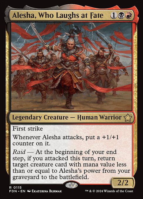 【EN】運命を笑う者、アリーシャ/Alesha, Who Laughs at Fate [FDN] 金R No.115