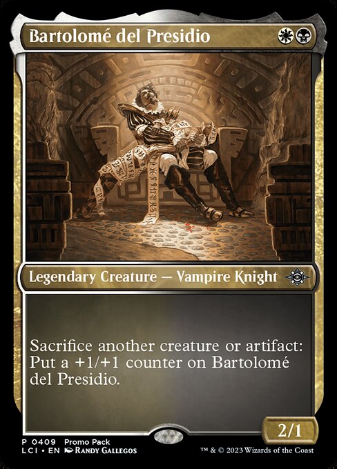 【ダークフレーム】【Foil】【EN】バルトロメ・デル・プレシディオ/Bartolomé del Presidio [LCI] 金U No.409