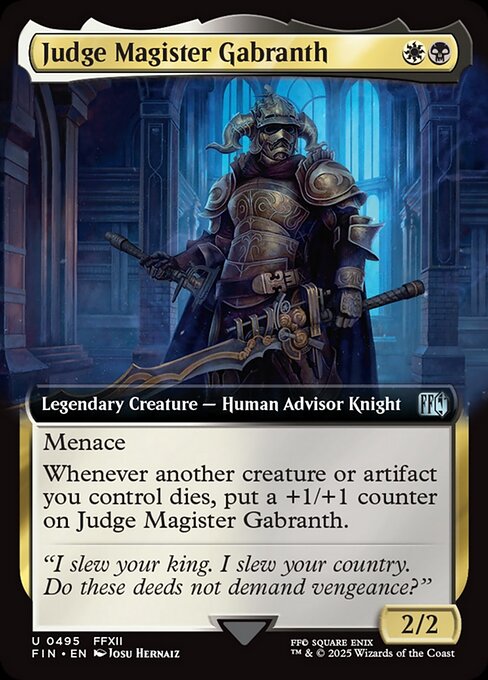 【拡張アート】【Foil】【EN】ジャッジマスター、ガブラス/Judge Magister Gabranth [FIN] 金U No.495
