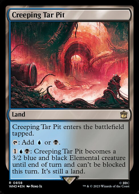 【サージFoil】【Foil】【EN】忍び寄るタール坑/Creeping Tar Pit [WHO] 無R No.858