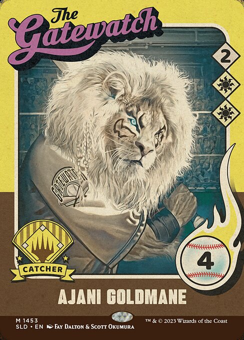 【フルアート】【Foil】【EN】Ajani Goldmane // Ajani Goldmane [SLD] 白M No.1453