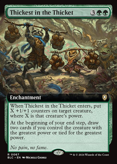 【Foil】【EN】茂みの最奥/Thickest in the Thicket [BLC] 緑R No.67