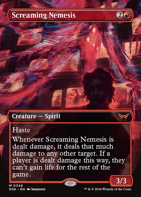 【ボーダレス】【Foil】【EN】叫ぶ宿敵/Screaming Nemesis [DSK] 赤M No.348