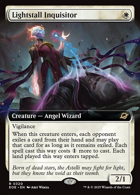 【拡張アート】【Foil】【EN】光逸らしの審問官/Lightstall Inquisitor [EOE] 白R No.320