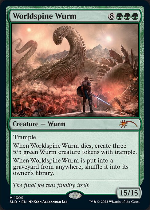 【Foil】【EN】世界棘のワーム/Worldspine Wurm [SLD] 緑M No.1305