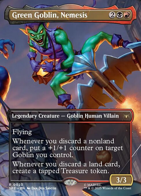 【ボーダレス】【Foil】【EN】宿敵、グリーンゴブリン/Green Goblin, Nemesis [SPE] 金R No.23
