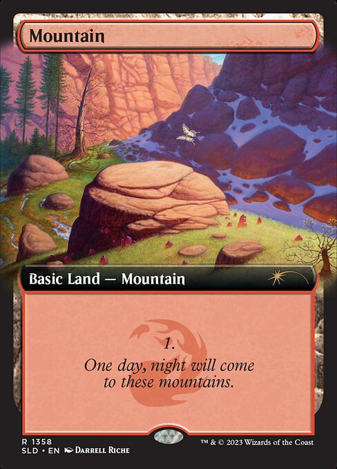 【拡張アート】【Foil】【EN】山/Mountain [SLD] 無R No.1358