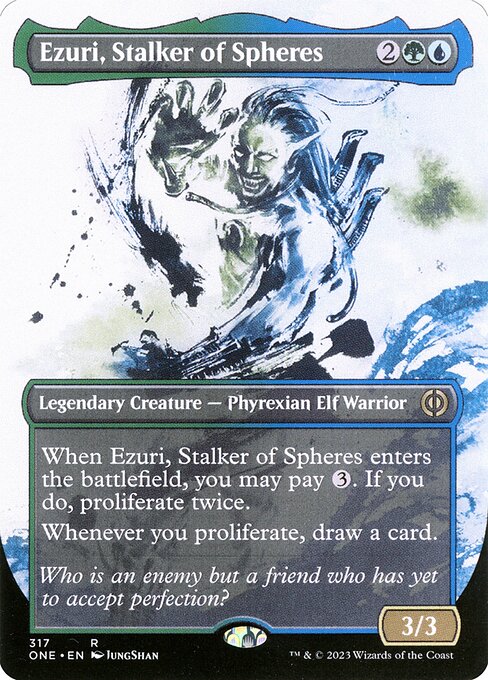 【ショーケース】【ボーダレス】【Foil】【EN】球層の追跡者、エズーリ/Ezuri, Stalker of Spheres [ONE] 金R No.317