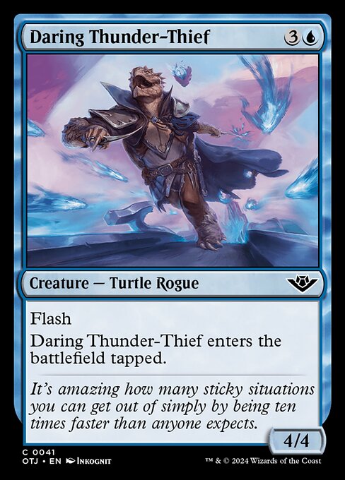 【Foil】【EN】勇敢な雷盗/Daring Thunder-Thief [OTJ] 青C No.41