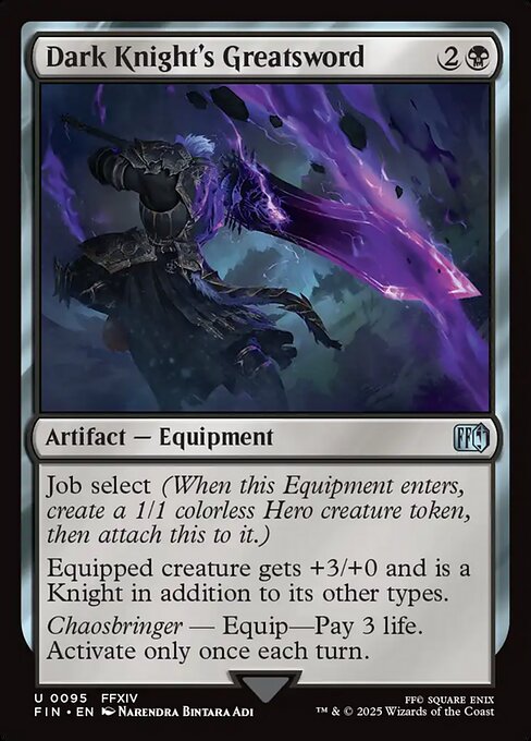 【Foil】【EN】「暗黒騎士」の両手剣/Dark Knight's Greatsword [FIN] 黒U No.95