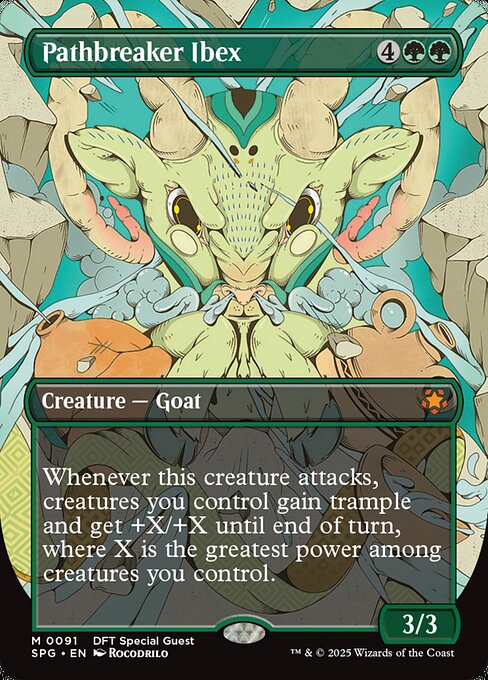 【ボーダレス】【Foil】【EN】草分けるアイベックス/Pathbreaker Ibex [SPG] 緑M No.91