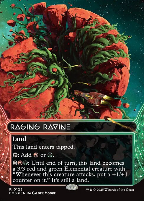 【ボーダレス】【ギャラクシーFoil】【EN】怒り狂う山峡/Raging Ravine [EOS] 土地R No.125