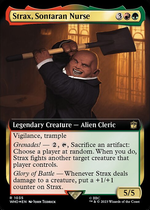 【サージFoil】【拡張アート】【Foil】【EN】ソンターランの看護師、ストラックス/Strax, Sontaran Nurse [WHO] 金R No.1035