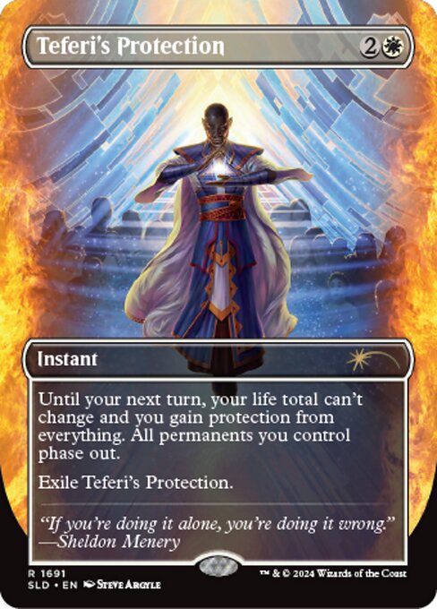 【フルアート】【Foil】【EN】テフェリーの防御/Teferi's Protection [SLD] 白R No.1691