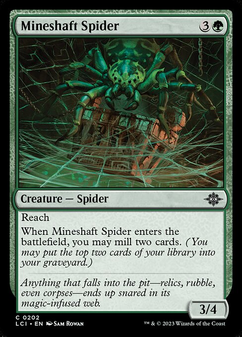 【Foil】【EN】竪坑の蜘蛛/Mineshaft Spider [LCI] 緑C No.202