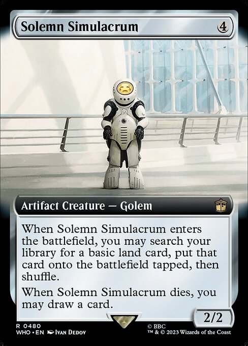 【拡張アート】【Foil】【EN】真面目な身代わり/Solemn Simulacrum [WHO] 茶R No.480