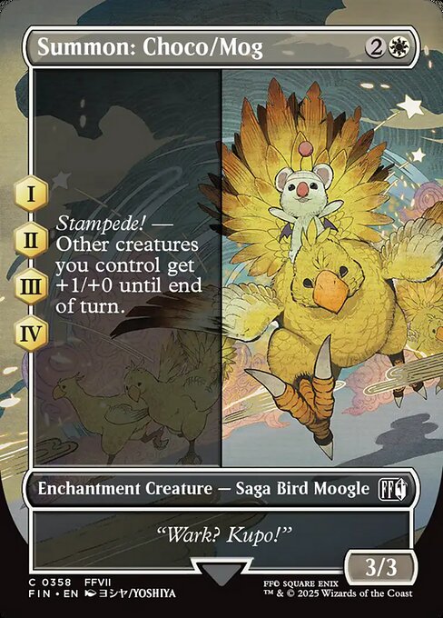 【ボーダーレス】【Foil】【EN】召喚：チョコボ＆モーグリ/Summon: Choco/Mog [FIN] 白C No.358