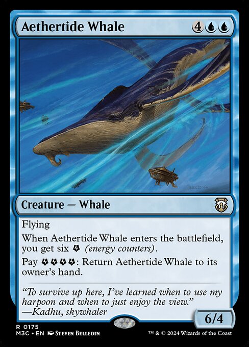 【リップルFoil】【EN】霊気海嘯の鯨/Aethertide Whale [M3C] 青R No.175