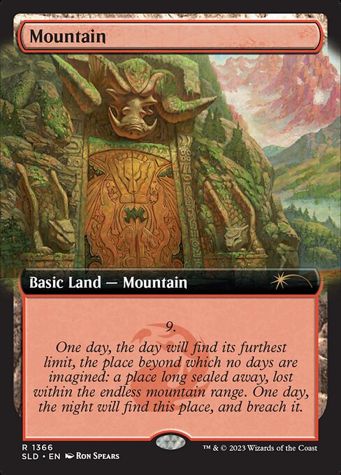 【拡張アート】【Foil】【EN】山/Mountain [SLD] 無R No.1366
