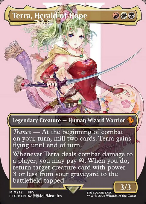 【ボーダレス】【サージFoil】【EN】魔導の力を持つ少女、ティナ/Terra, Herald of Hope [FIC] 金M No.212