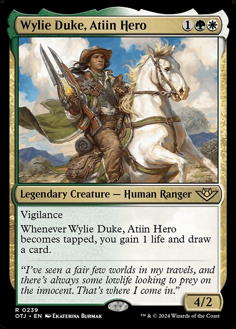 【Foil】【EN】アティインの英雄、ワイリー・デューク/Wylie Duke, Atiin Hero [OTJ] 金R No.239