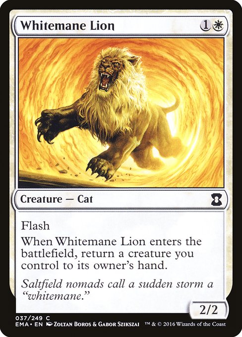 【Foil】【EN】白たてがみのライオン/Whitemane Lion [EMA] 白C No.37
