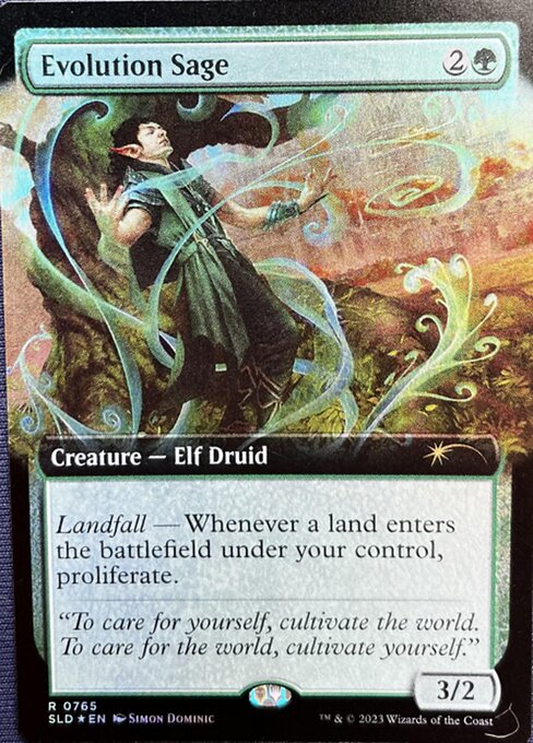 【拡張アート】【Foil】【EN】進化の賢者/Evolution Sage [SLD] 緑R No.765
