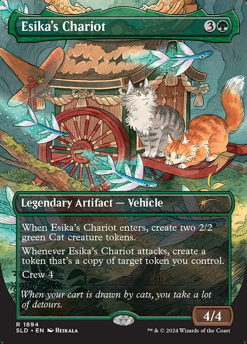 【フルアート】【Foil】【EN】エシカの戦車/Esika's Chariot [SLD] 緑R No.1894