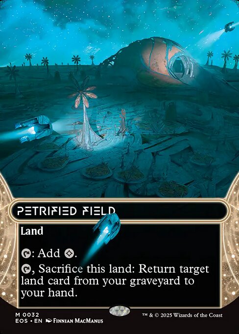 【ボーダレス】【Foil】【EN】石化した原野/Petrified Field [EOS] 土地M No.32