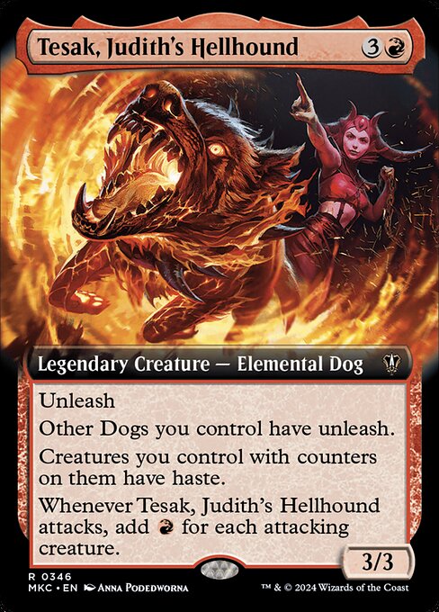 【拡張アート版】【EN】ジュディスのヘルハウンド、テサック/Tesak, Judith's Hellhound [MKC] 赤R No.346