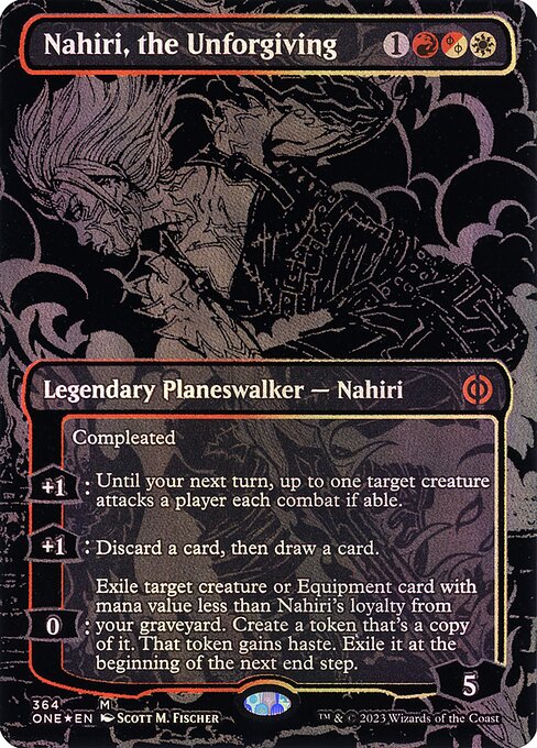 【ボーダレス】【Foil】【EN】慈悲無き者、ナヒリ/Nahiri, the Unforgiving [ONE] 金M No.364