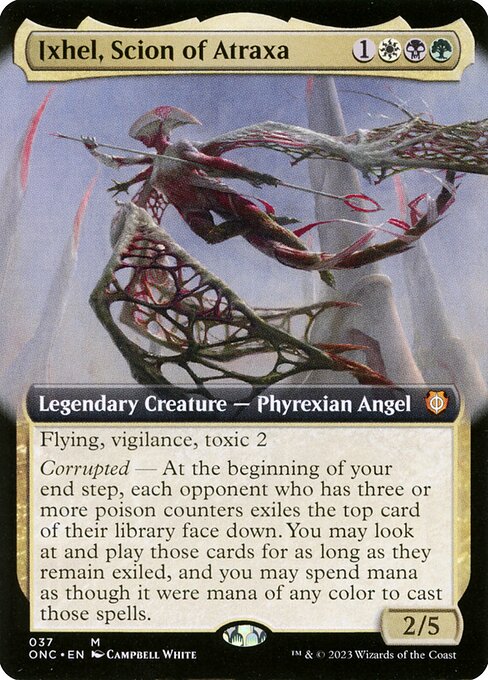 【拡張アート】【Foil】【EN】アトラクサの後継、イクセル/Ixhel, Scion of Atraxa [ONC] 金M No.37